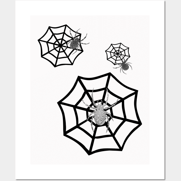 CREEPY Happy Halloween Spider Webs Wall Art by SartorisArt1